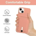 thumbnail image 3 of for iPhone 15 Plus Case with Card Holder Cover Microfiber Inner Lining [Holds 2 Cards] Slim Soft TPU Shockproof Protective Wallet Phone Case for iPhone 15 Plus (Pink), 3 of 10