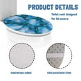 thumbnail image 5 of ZUXONGSY Blue Marble Print Toilet Lid Seat Cover Elongated Toilet Cover Protector Universal with Elastic Bottom Machine Washable Toilet Cover Fit Size 17.3 x 13 Inches, 5 of 6