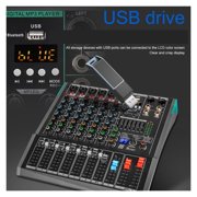 6 Channel Sound Mixer Audio Mixing Console USB Record Computer 48V Phantom Power Delay Repaeat 99 Effect