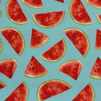 Berkshire Home 100% Polyester 54" Indoor/Outdoor Watermelon Aqua Fabric, by the Yard