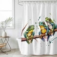 thumbnail image 6 of Watercolor Frog Shower Curtain Set - Small 36" x 72" Washable Bathtub Curtain with 12 Hooks, Spring Summer Tropical Animals Rustic Waterproof Fabric Stall Shower Curtains for Bathroom/Bathtub Décor, 6 of 6