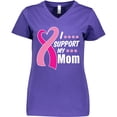 thumbnail image 3 of Inktastic Breast Cancer Awareness I Support My Mom with Pink Ribbon Women's V-Neck T-Shirt, 3 of 5