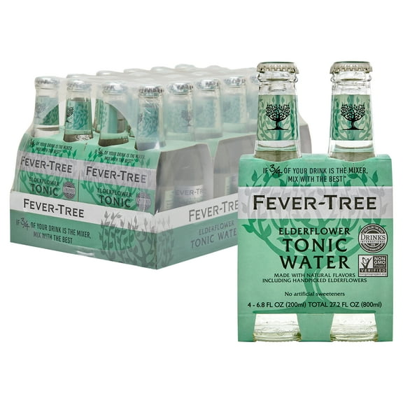 (24 Bottles) Fever-Tree Elderflower Tonic Water, 6.8 Fl Oz Pack of 6