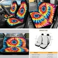 thumbnail image 3 of Yuyamidu Whilpool Tie Dye Car Seat Covers and Steering Wheel Cover Seat Belt Strap Cover Handbrake Cover Set Auto Rearview Mirror Cover Coasters Keychain Sunshade Car Windshield, 16 Pack, 3 of 7