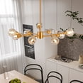 thumbnail image 5 of Living Room Light 28" Modern Crystal Chandeliers, 9 Lights Golden Chandelier for Living Room Bedroom, Dining Room Chandelier Over Table, Kitchen Light Fixtures (Bulbs Not Included),Living Room Lamp, 5 of 10