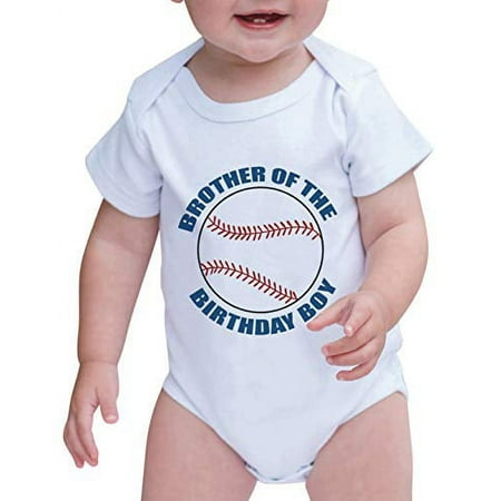 

7 ate 9 Apparel Boy s Brother Baseball Onepiece White