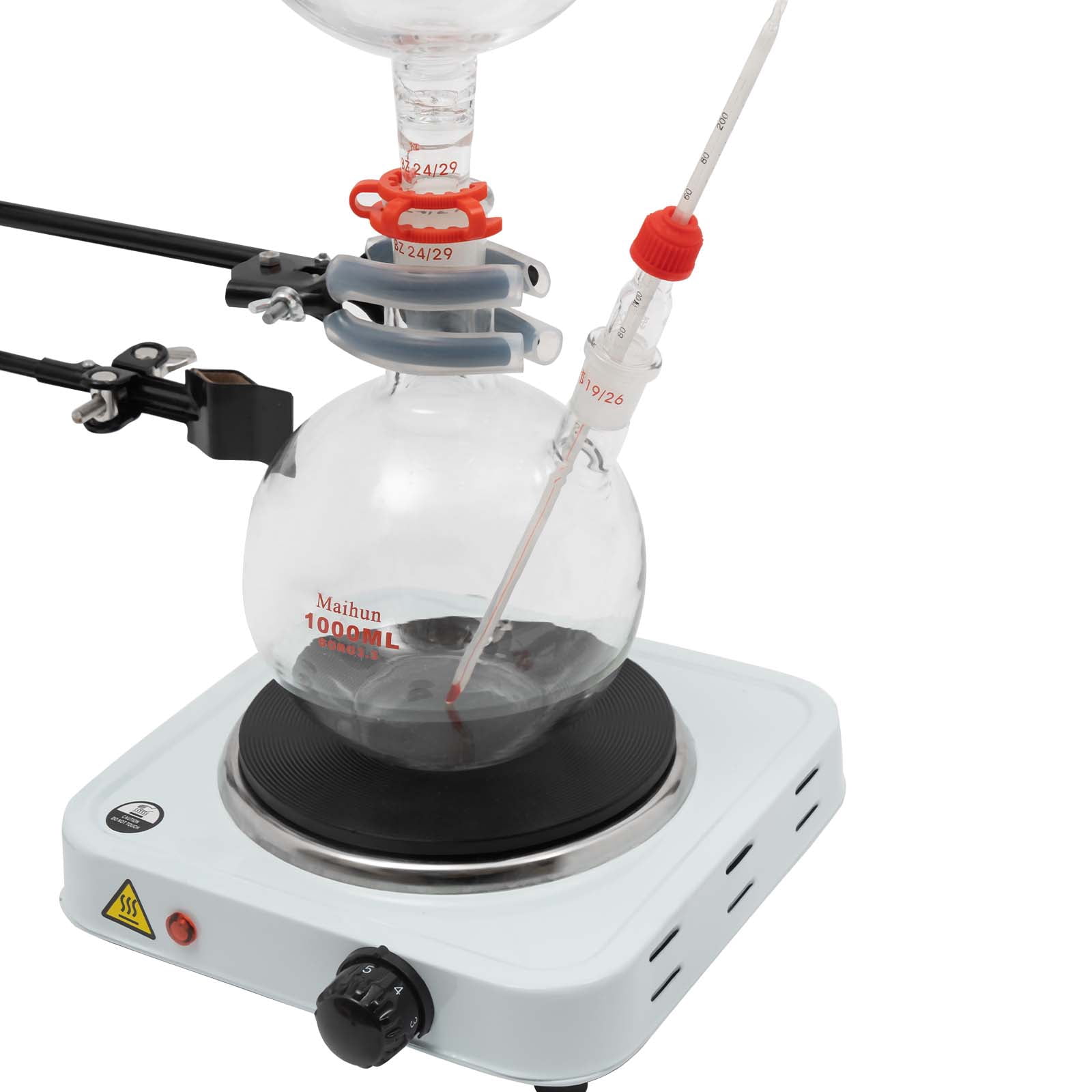 Lab Vacuum Filtration Distillation Apparatus with 1000W Electric Stove, High-Boron Silicon Glass, Adjustable Frame, Efficient Heating, Complete&nbsp; Kit for Chemical Separation