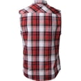 thumbnail image 2 of Hat and Beyond Men's Casual Button Down Sleeveless Plaid Shirts, 2 of 5