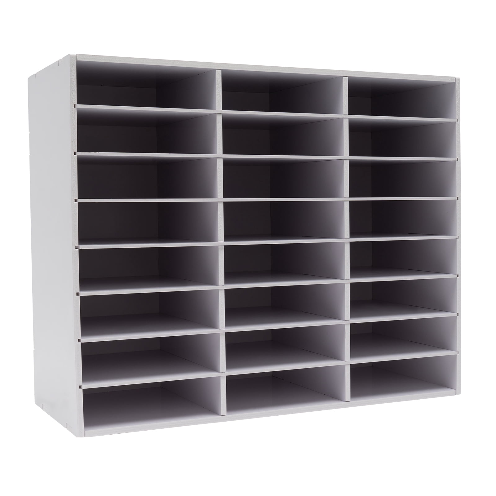 Dwellnix Literature Organizer 24-Compartment, Spacious Storage File Organizer, PVC Board with 132 lbs Load-Bearing, for Office and Home, White