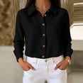 thumbnail image 4 of GUACER Tops for Women Waffle Knit Long Sleeve Button Down Collared Button-Down Shirts, 4 of 7