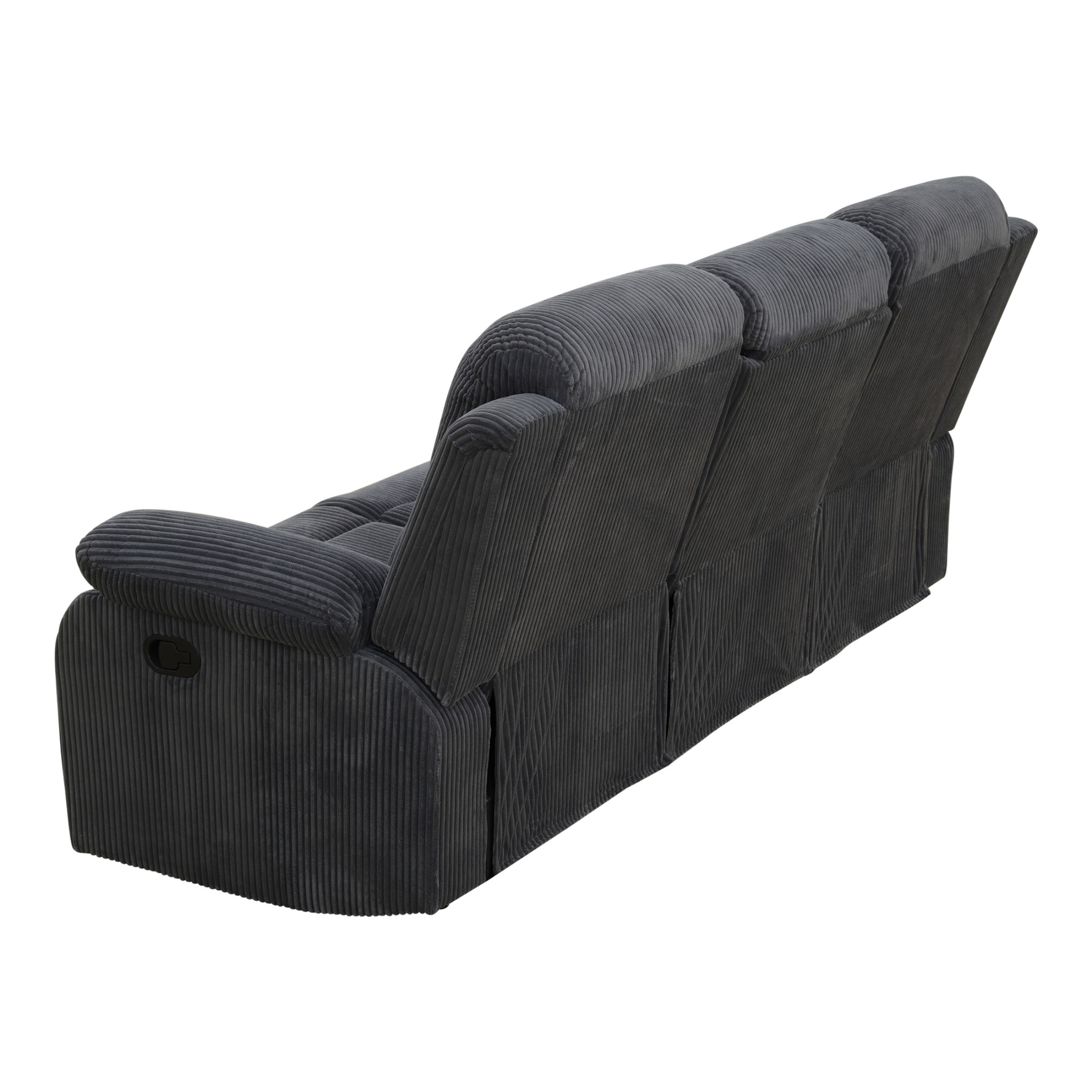 Aukfa 3 Seater Recliner Sofa Chair with Cupholder for Living Room, Home Theater Seating, Black