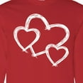 thumbnail image 4 of Inktastic Three White Hearts Long Sleeve T-Shirt, 4 of 5