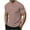 Brown, variant on ohmzyzo Henley Shirts for Mens Striped Print Short Sleeve T-Shirts Summer Casual Regular Fit Tee Tops with Buttons Red M