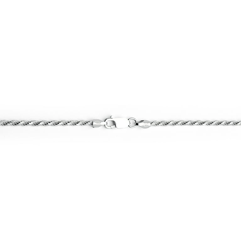 White Gold Cable Chain Bracelet Delicate Large Link Solid 