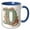 Blue/White, variant on 3drose, Fancy Floral Flourish Monogram Initial D, 11oz Mug