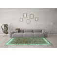 thumbnail image 3 of Ahgly Company Machine Washable Indoor Rectangle Persian Turquoise Blue Traditional Area Rugs, 7' x 9', 3 of 4