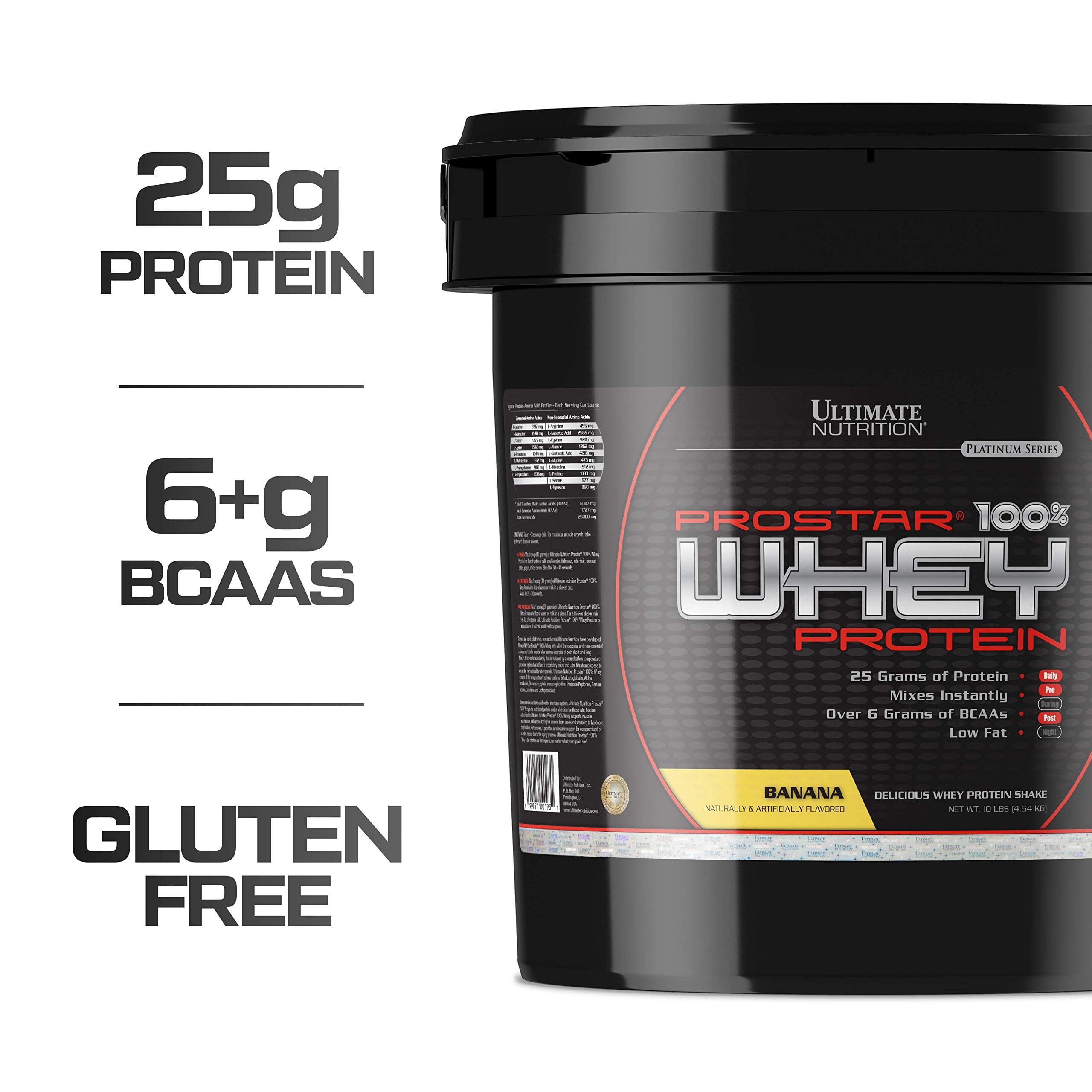 Ultimate Nutrition Prostar 100% Whey Protein Powder -banana10lb