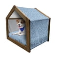 thumbnail image 1 of Paisley Pet House, Moroccan Old Fashioned Ottoman Mosaic Flowers Leaves and Shabby, Outdoor & Indoor Portable Dog Kennel with Pillow and Cover, 5 Sizes, Violet Blue White, by Ambesonne, 1 of 5