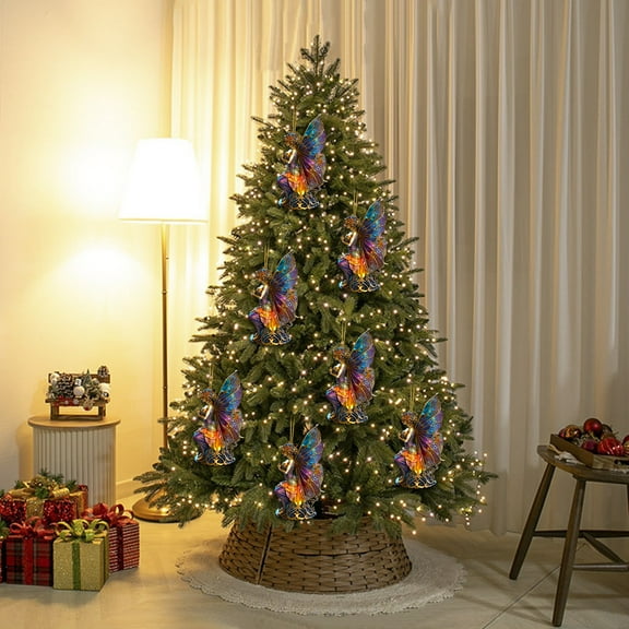 Kbndieu 5Pcs Angel Christmas Ornaments for Tree, Acrylic Christmas Tree Decorations Ornaments, Angel Hanging Ornaments Christmas Decorations for Xmas Tree Crafts Gift Holiday Indoor Decor