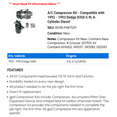 thumbnail image 2 of A/C Compressor Kit - Compatible with 1992 - 1993 Dodge D350 5.9L 6-Cylinder Diesel, 2 of 2