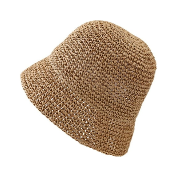 Hats for Women Woven Hat Small Fresh Beach Sunshade Hat Small Brimmed Fisherman Hats