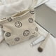 thumbnail image 1 of Bolsa Estuche de cosméticos de pana con cara sonriente para mujer, neceser de viaje para maquillaje (beige), 1 of 6