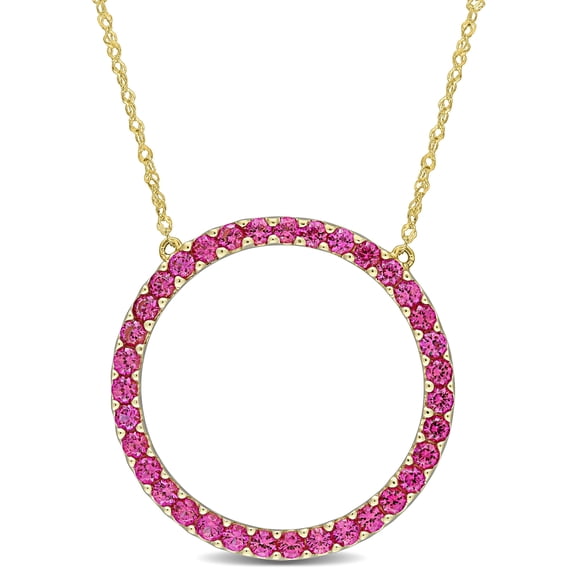 Everly Women's Created Ruby 10k Yellow Gold Necklace