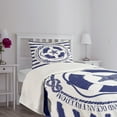 thumbnail image 3 of Ambesonne Starfish Quilted Bedspread Set 2 Pcs, Trip Starfish Striped, Twin Size, Navy Blue White, 3 of 5