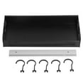thumbnail image 5 of Wall Mounted Kitchen Shelf Space Aluminum Rustproof Structure Floating Wall Shelves with 5 Hooks for Kitchen Black 30cm Long Black, 5 of 8