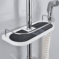 thumbnail image 1 of 1 Uds Sans Perage Tagre De Douche Pour Rail De Douche-soporte D'organisateur De Salle De Bains Pour Le Shampooing, Adapte Le Rail De 19mm - 25mm, 1 of 5