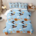 thumbnail image 2 of Homewish Spooky Halloween Twin Quilt Set,Witch Hat Skull Pumpkin Candy Spider Pattern Twin Coverlet Set,Baby Blue,2pcs, 2 of 7