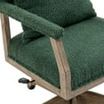 thumbnail image 4 of THOWDEE Boucle Fabric Swivel Height Adjustable Desk Chair with Wooden Legs, Emerald, 4 of 8