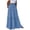 Blue, variant on Women Long Skirt Fashion Solid Color Long Skirts Elastic Waist Faldas Loose Casual High Waist Saia Versatile Half-Body Dress