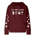 thumbnail image 3 of Clearance！Hoodies Waffle Sweatshirt Plus Size Long Sleeve Womens Tops Cute Dog Paw Print Kawaii Hooded Hoodie Tops Loose Fit Casual Hooded Pullover Sweatshirts with Pocket, 3 of 4