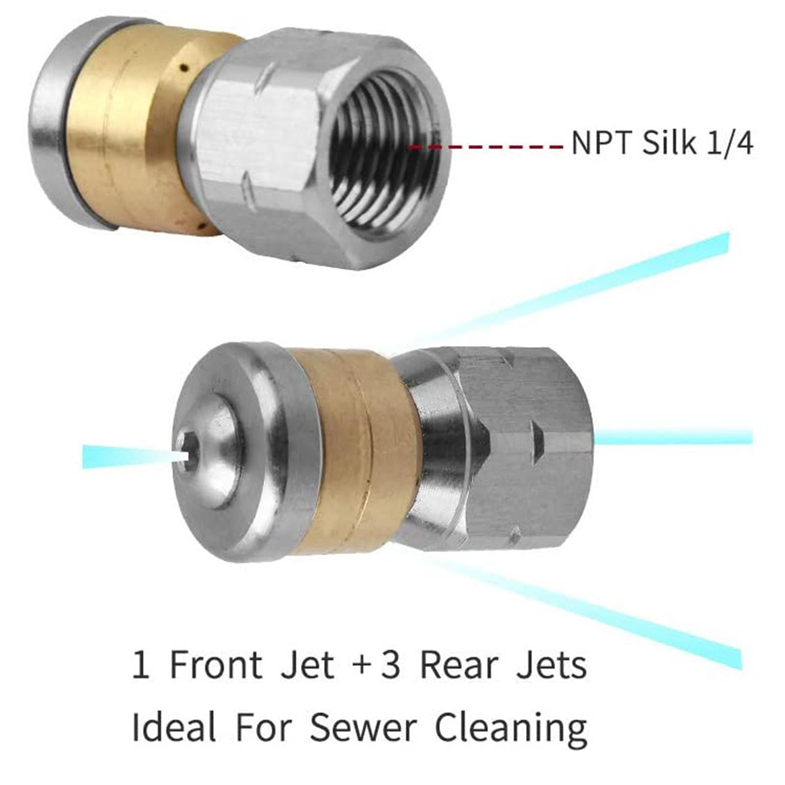 Nishiyuenyi 15M Sewer Jetter Kit for Pressure Washer,Sewer Jetter Nozzles Kit,Drain Cleaning
