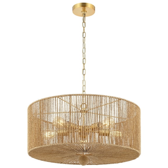 SAFAVIEH Mamba 5-Light Natural Paper Pendant Light with Natural Paper Shade