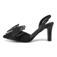 thumbnail image 5 of Pennysue Women's Lace Bow Heels Closed Pointed Toe High Heel Ankle Strap Heeled Sandals Bride Wedding Party Dress Shoes, 5 of 8