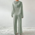 thumbnail image 4 of Charella Women's 2 Piece Outfits Knit Sweater Sets Long Sleeve Hoodies and Wide Leg Pants Lounge Sets Tracksuit Mint Green,10, 4 of 5