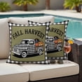 thumbnail image 4 of Fall Harvest Pumpkins Outdoor Waterproof Pillow Covers, Thanksgiving Truck Autumn Buffalo Plaid Decorative Square Throw Pillowcase Sofa Cushion Sham for Patio/Couch/Chair, 20"x20" 2 Pack, 4 of 8