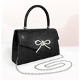 thumbnail image 4 of Bolso de noche Trisapu para mujer, con lazo brillante, negro, 4 of 6