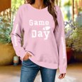 thumbnail image 5 of Uootdi Game Day Womens Sweatshirts Crew Neck Long Sleeve Letter Print Sweatshirt for Women Loose Fit Dressy Womens Tops, 5 of 9