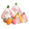 thumbnail image 3 of 18/25/35cm Bunny Plush Toy Kawaii Carrot Strawberry Turn Into Rabbit Animals Banmo, 3 of 5