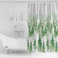 thumbnail image 4 of 54x78 Inch Shower Curtain Decorative Green Forest Bathtub Bath Curtains Fabric Waterproof Bathroom Decor Contemporary Silhouette Abstract Art Small Stall Shower Curtain Set with 12 Hooks, 4 of 6