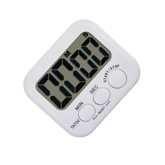 LEORX 1Pc White Digital Kitchen Timer Large LED Display Cooking Alarm Up