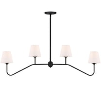 4 Light Chandelier in Classic Style 48 inches Wide By 15 inches High-Black Forged Finish Bailey Street Home 49-Bel-4651937
