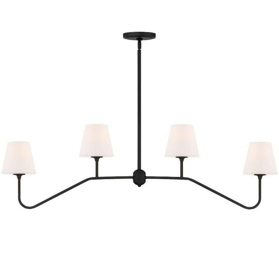 4 Light Chandelier in Classic Style 48 inches Wide By 15 inches High-Black Forged Finish Bailey Street Home 49-Bel-4651937