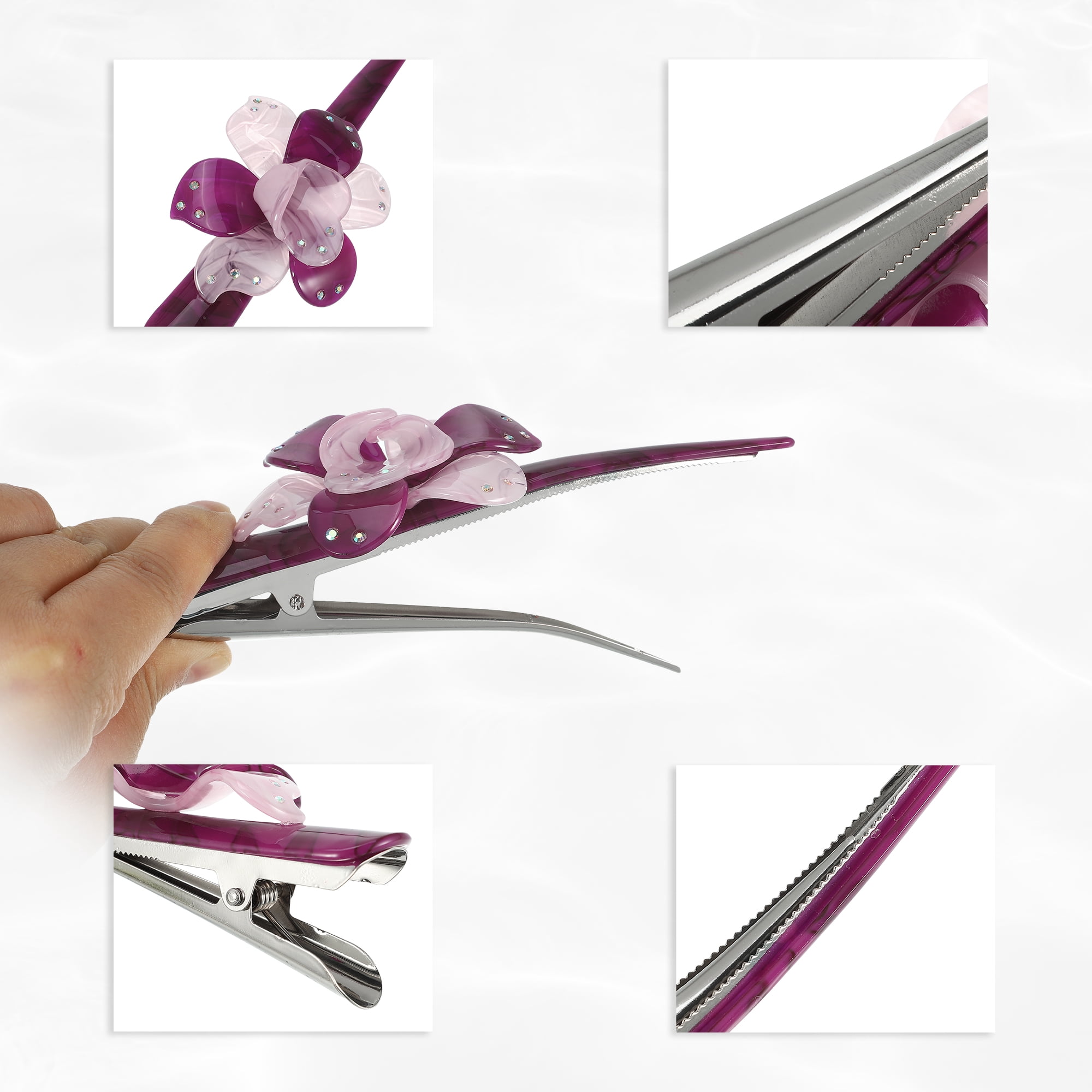 NOMADIC NOOK Women's Metal Long Duckbill Hair Clips Multicolor 6 Pcs 5.31"x2.17"x1.18"