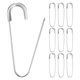 thumbnail image 1 of Uxcell 10-Pack Gran Alfiler de Seguridad, 3.15 In(80mm) Aleación de Zinc Pesado Broche para Coser Ropa Alfileres Decorativos de Seguridad [Tono Plateado], 1 of 7