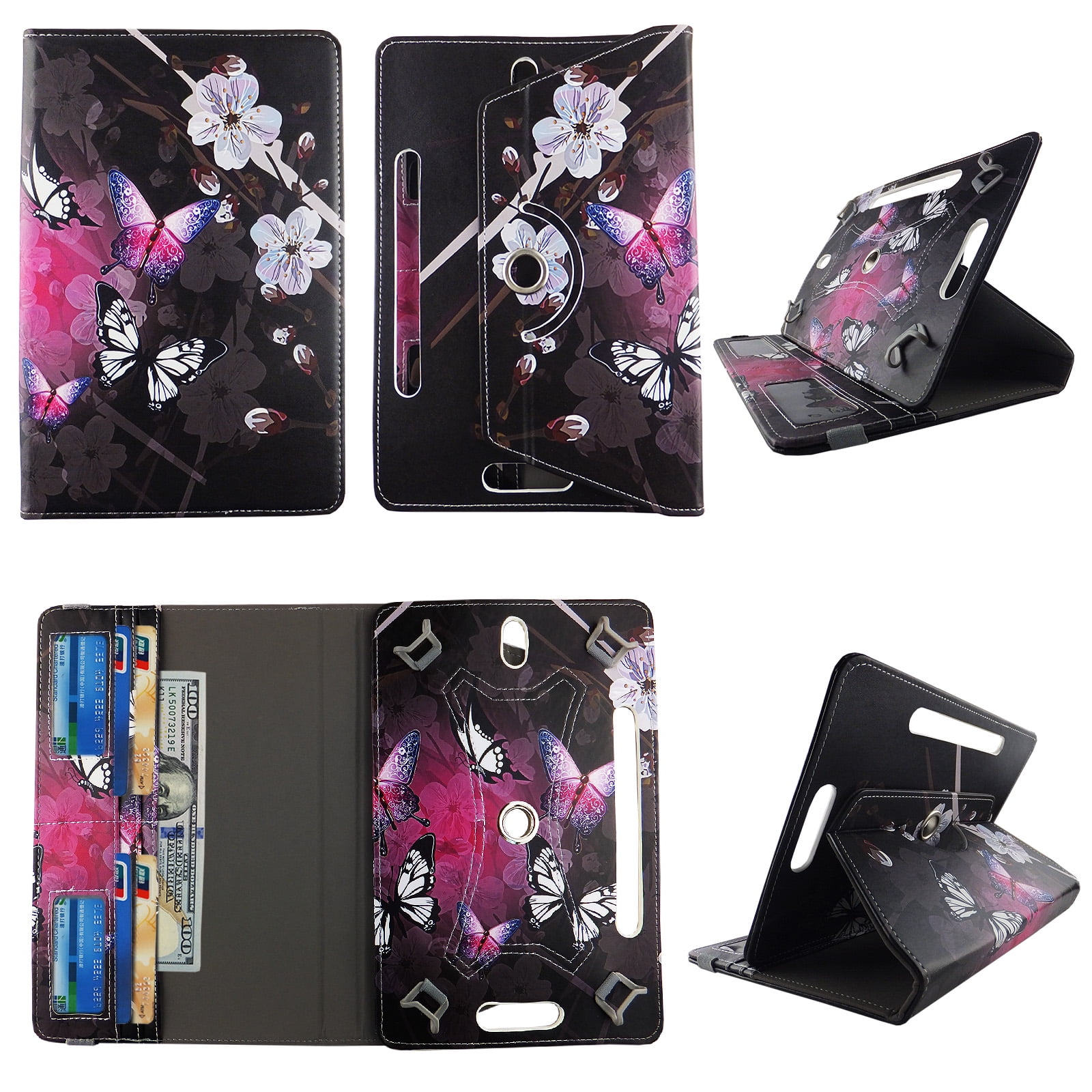White Flower Butterfly tablet case 8 inch for Digiland 8" 8inch android