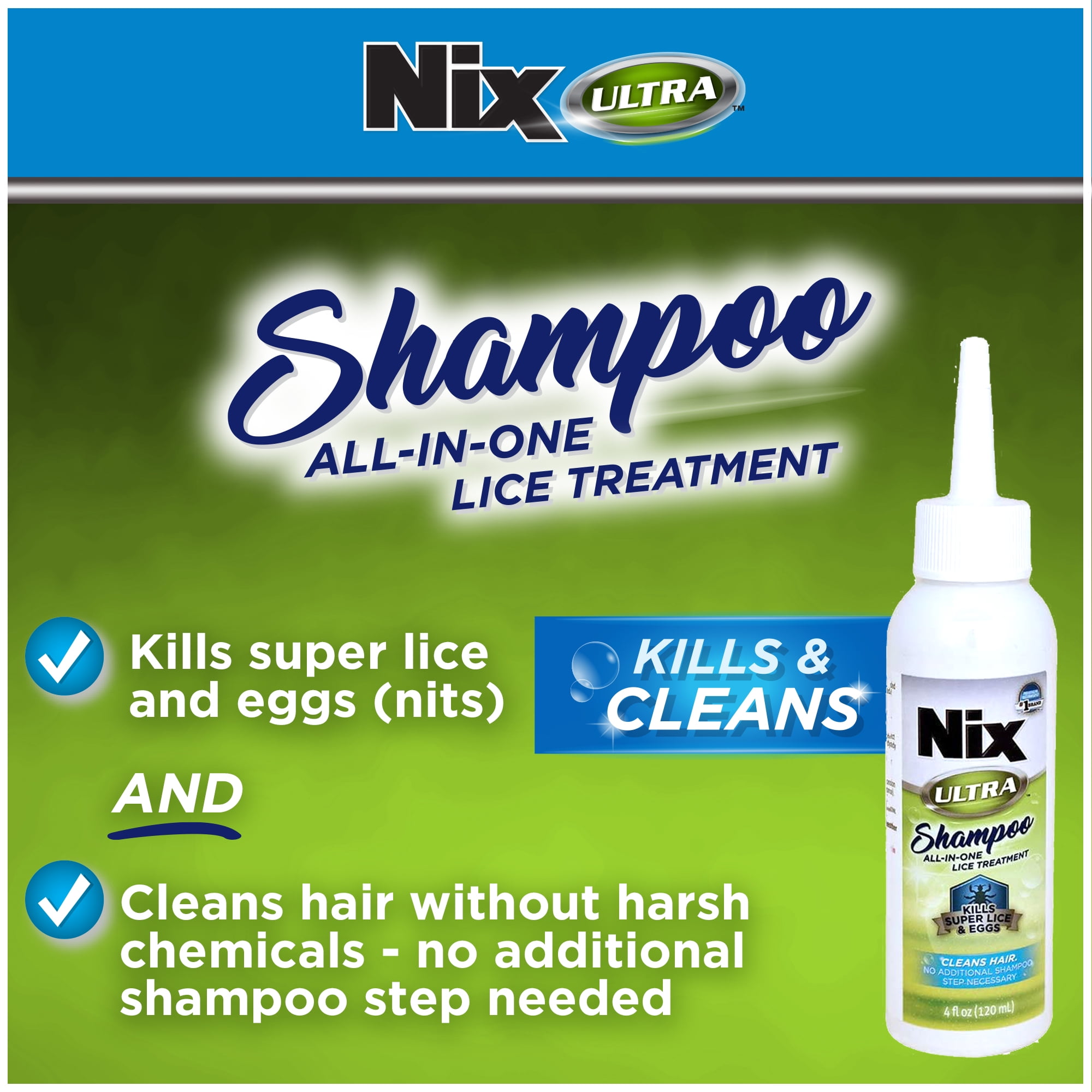 Nix Ultra All In 1 Super Lice Shampoo 4 Fl Oz And Lice Egg Removal Comb Walmart Com Walmart Com